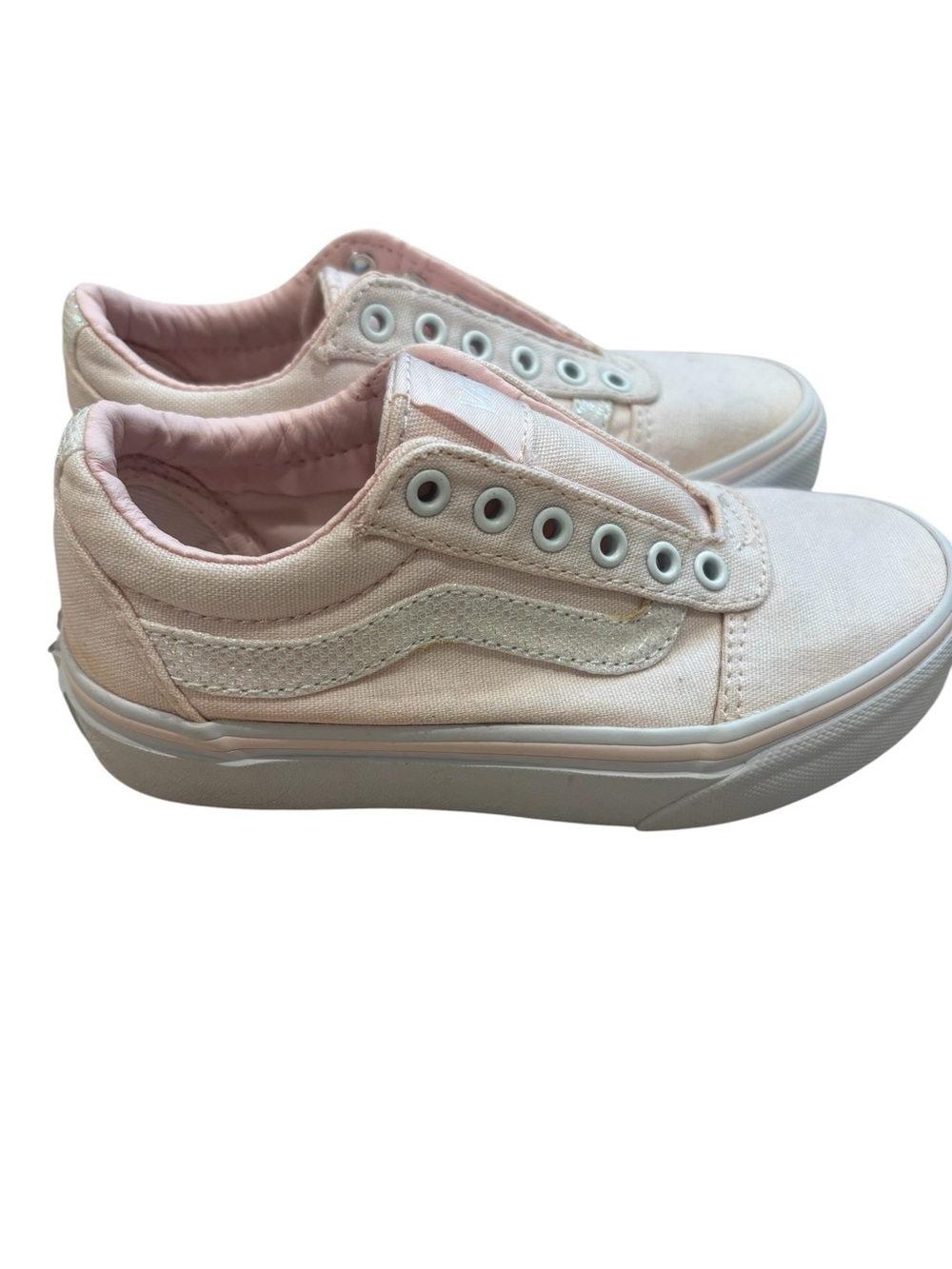 Vans Toddler Girl Pink Glitter Shoes Size 11 Missy No Laces Small Marks